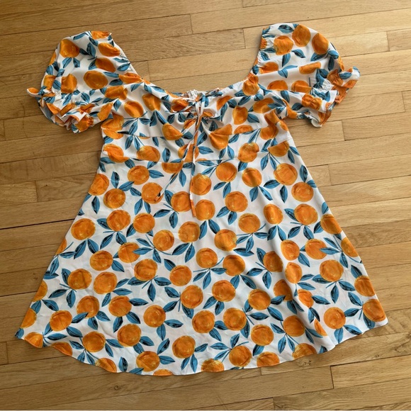 🍊Orange Print Dress - Picture 10 of 14